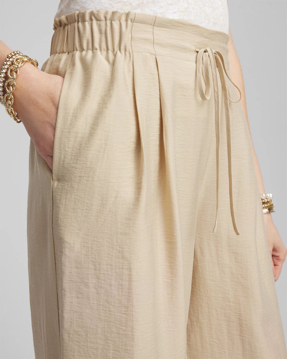 Wide-Leg Cinched Waist Cropped Pants | Chico's